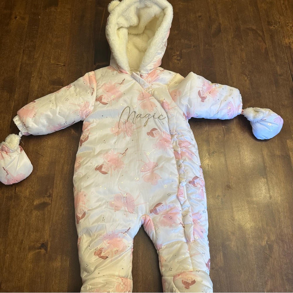 Baby Girls Snowsuit Winter Outdoor Princess Fairy Pink  Size 74 (6-12 months) 💕